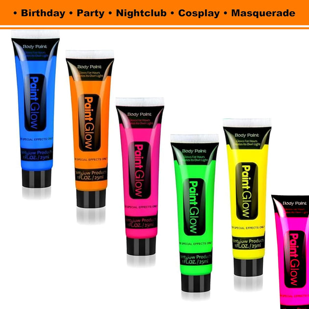 Halloween PaintGlow UV Neon Body Paint – Glow in the Dark Face & Body ...
