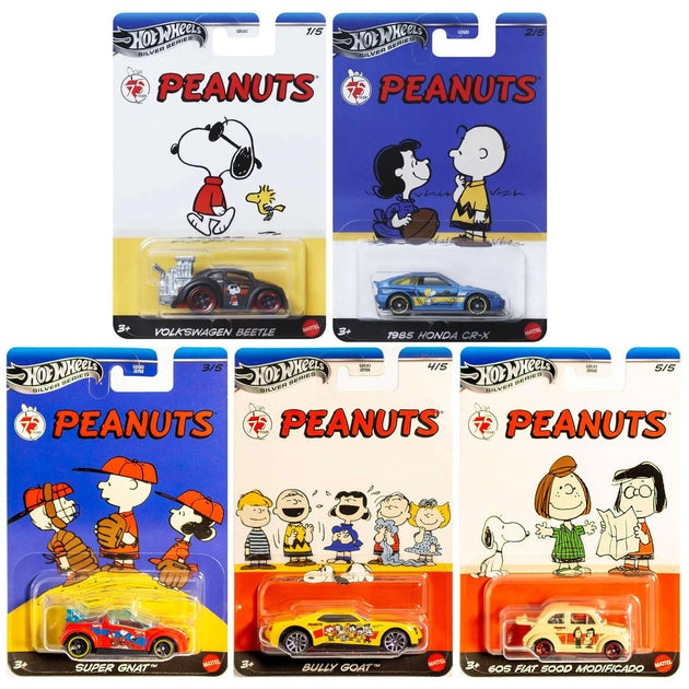 Hot Wheels x Peanuts 75 Years – Silver Series Mattel Die-Cast Cars