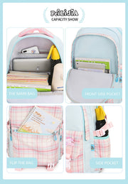 Pastel Check School Bag 18inch