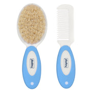 Hopop - Natural Soft Bristle Hair Brush & Rounded Teeth Comb Set