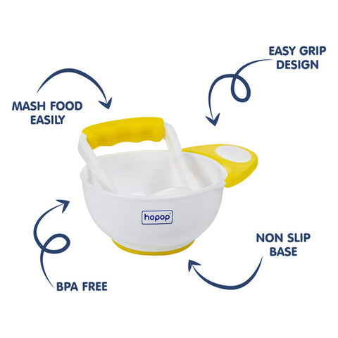 Hopop-Food Mash and Serve Feeding Bowl Set