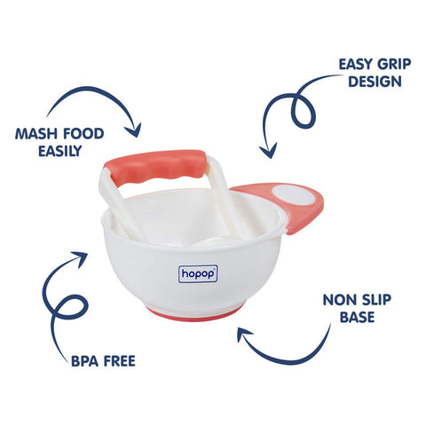 Hopop-Food Mash and Serve Feeding Bowl Set