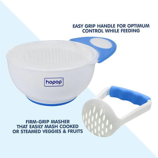 Hopop-Food Mash and Serve Feeding Bowl Set