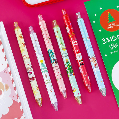 Merry Christmas 6 Gel Pen Set – Smooth Writing Christmas Theme Pens - The Write Stuff