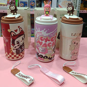 Cute labubu Tumbler With 3D Character Topper – Insulated Kids Water Flask - The Write Stuff