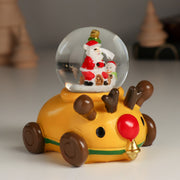 Christmas Mini Snow Globe yellow reindeer car