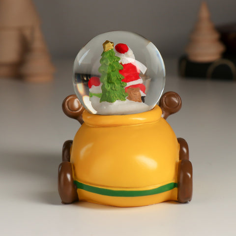 Christmas Mini Snow Globe yellow reindeer car