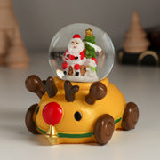 Christmas Mini Snow Globe yellow reindeer car