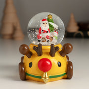 Christmas Mini Snow Globe yellow reindeer car