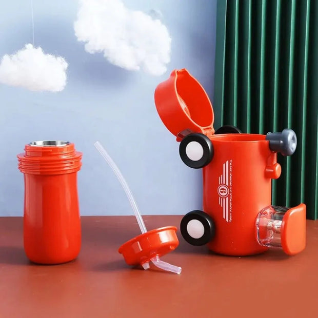 Premium Quality Train Engine Shape Steel Bottle with Straw