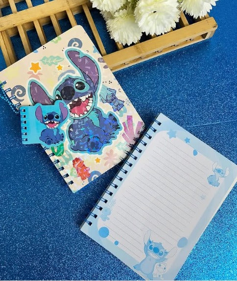 Stitch Spiral Notebook with Mini Pad – Assorted Designs with Stickers & Badge - The Write Stuff