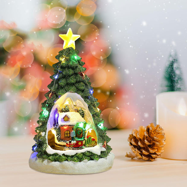 Christmas Tree Glowing House Musical LED Figurine - The Write Stuff