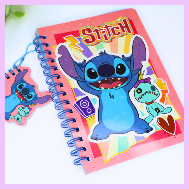 Stitch Spiral Notebook with Mini Pad – Assorted Designs with Stickers & Badge - The Write Stuff