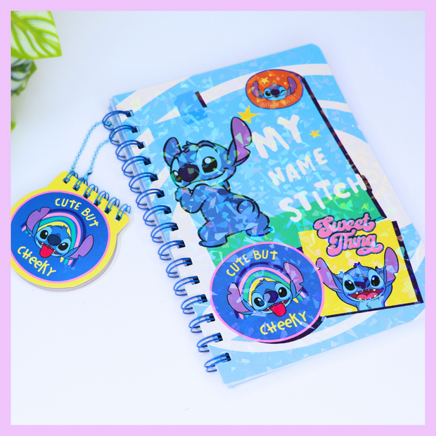 Stitch Spiral Notebook with Mini Pad – Assorted Designs with Stickers & Badge - The Write Stuff