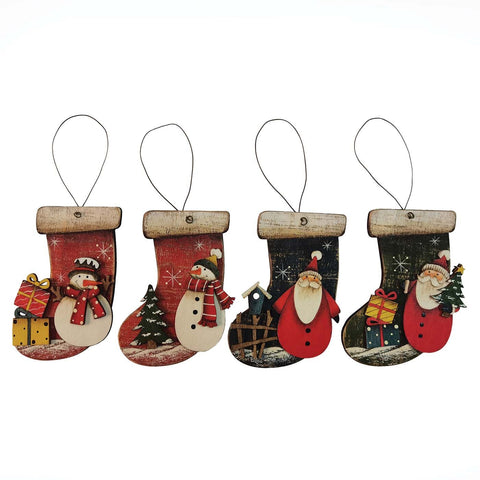 Santa & Snowman Xmas Decoration Socks - The Write Stuff