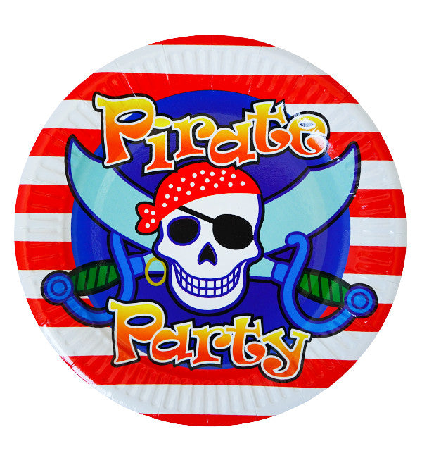 Halloween Pirate Party plates - 10 Pieces Set