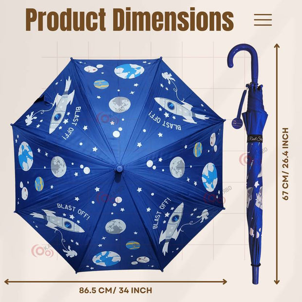 Color Changing Dark Blue Space Design Kids Magic Umbrella