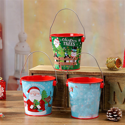 Christmas Metal Bucket For Gifts