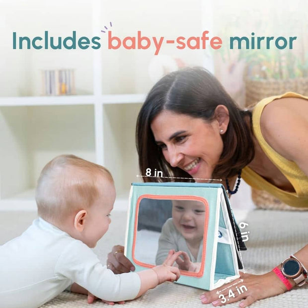 Curious Cub Tummy-Time Book & Mirror - 0-12 Months