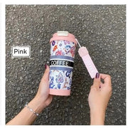 Designer Floral Coffee Mug with Straw & Flip Lid – 500ml - The Write Stuff
