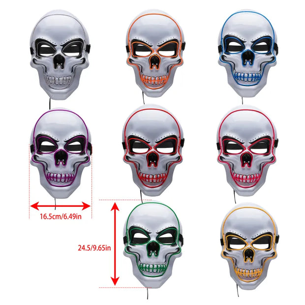 Light Up Scull Head Halloween Mask