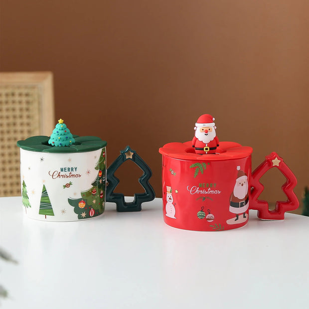 Christmas Mug With Tree Handle