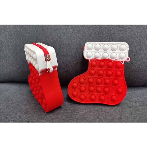 Christmas Stocking Pop It Good Coin Pouch - The Write Stuff