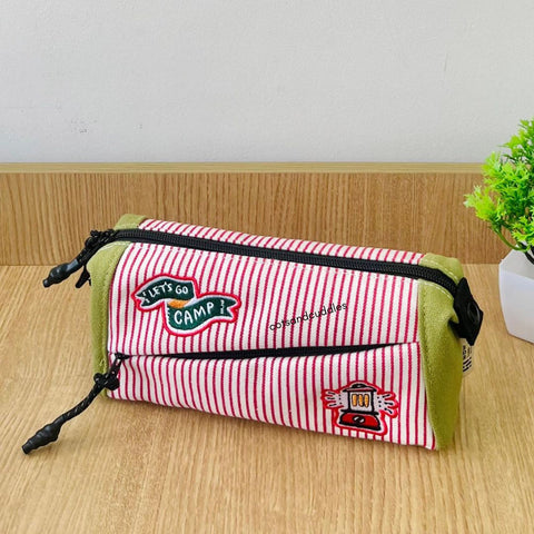 Cross Zip Design Pencil Pouch for Kids