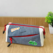 Cross Zip Design Pencil Pouch for Kids