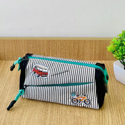 Cross Zip Design Pencil Pouch for Kids
