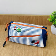 Cross Zip Design Pencil Pouch for Kids