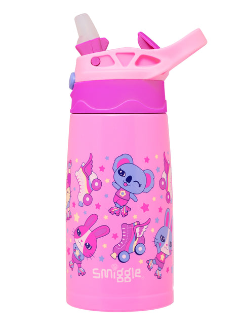 Smiggle - Movin Junior Stainless Steel Flip Drink Bottle Pink