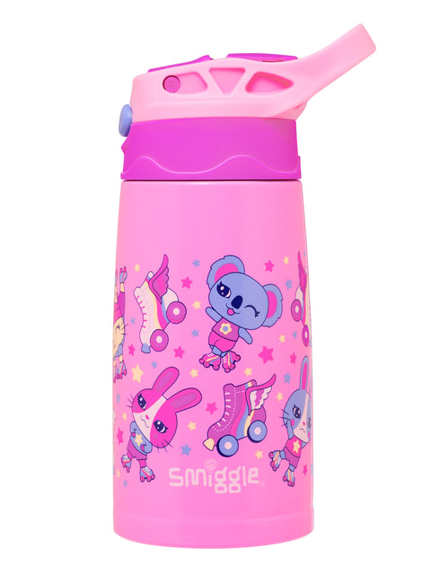 Smiggle - Movin Junior Stainless Steel Flip Drink Bottle Pink