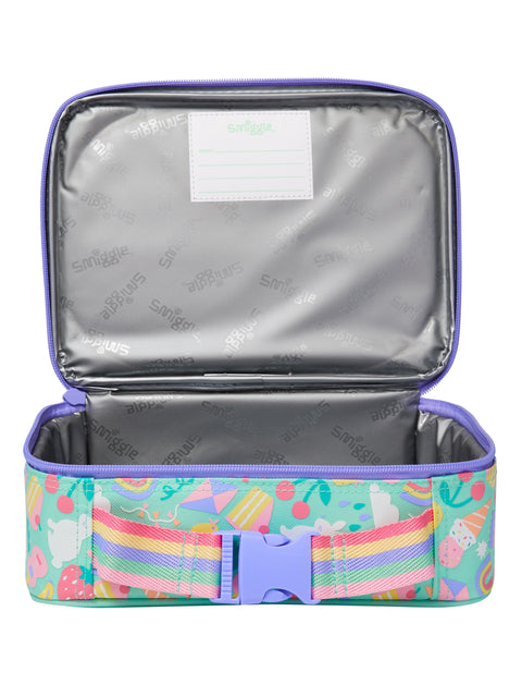 Smiggle Glide Teeny Tiny Square Lunch bag Rainbow