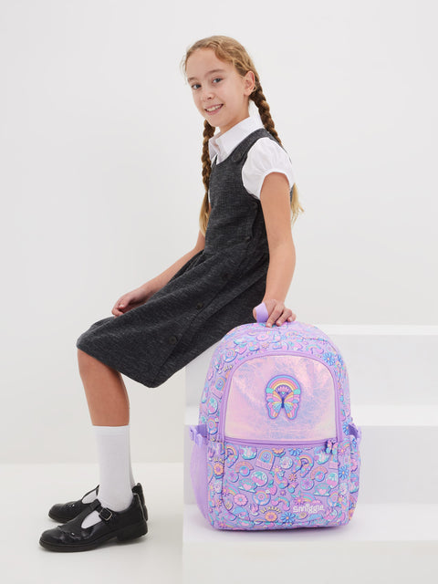 Smiggle Limitless Lilac Butterfly Patterned Backpack - The Write Stuff