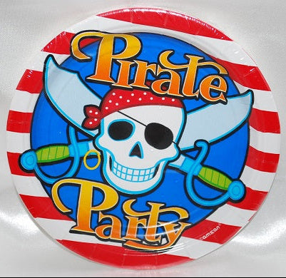Halloween Pirate Party plates - 10 Pieces Set