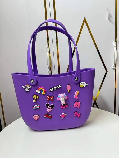 EVA Silicone Tote Bag with Pop-in Charms – Multiple Colors silicon tote bag - The Write Stuff