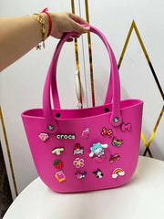 EVA Silicone Tote Bag with Pop-in Charms – Multiple Colors silicon tote bag - The Write Stuff