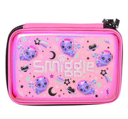 Smiggle Away Hardtop Double Up Kitty Pink Pencil Case