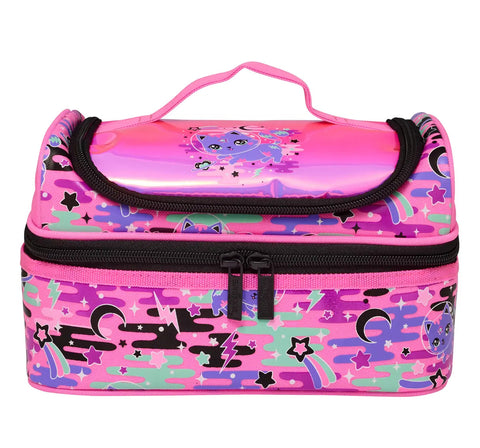 Smiggle Away Double Decker Cat Hot Pink Lunchbag