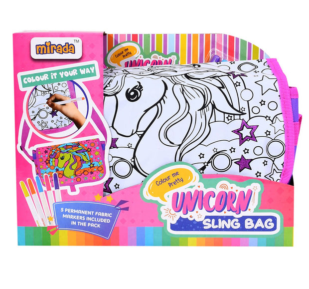 Mirada Color Your Own Unicorn Sling Bag - The Write Stuff