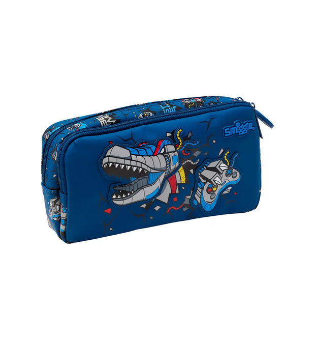 Smiggle Fly High Dino Pocket Pencil Case Navy Blue