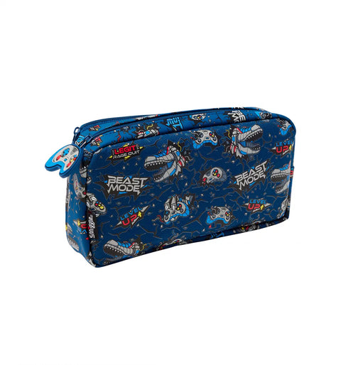 Smiggle Fly High Dino Pocket Pencil Case Navy Blue