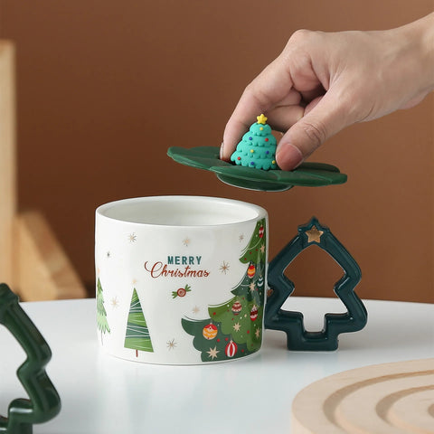 Christmas Mug With Tree Handle