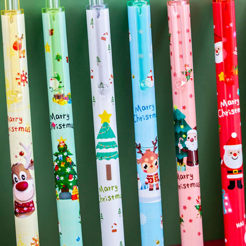 Merry Christmas 6 Gel Pen Set – Smooth Writing Christmas Theme Pens - The Write Stuff