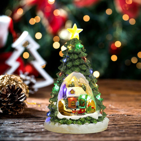 Christmas Tree Glowing House Musical LED Figurine - The Write Stuff