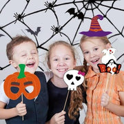 Multicolor Spider & Ghost Halloween Photo Props – DIY Trick-or-Treat Party Photo Booth Kit