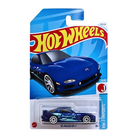 Hot Wheels ’95 Mazda RX-7 – 1:64 Scale Die-Cast Car (Blue) Ages 3 & Up by Small CLAP - The Write Stuff