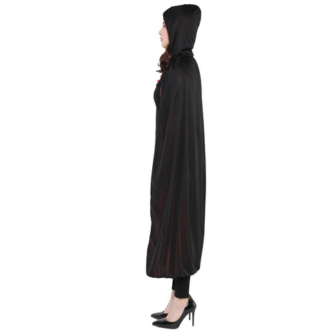 Halloween Long Cloak Death Cape – Double-Sided Witch Costume Hood for Adults & Unisex Cosplay
