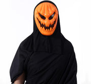 Scary Pumpkin Halloween Mask | Creepy Pumpkin Face Costume Mask with Hood for Horror Parties & Cosplay